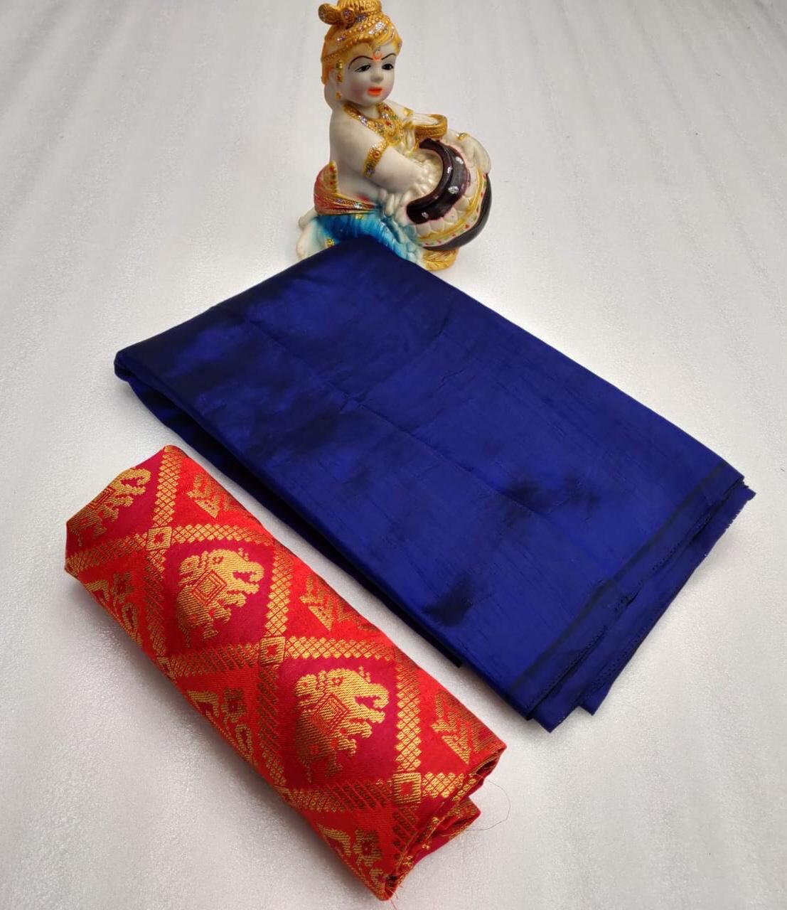 Plain Zoya Saree With Jacquard Blouse