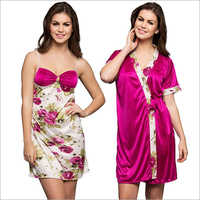 Washable Ladies Nighty Printed Satin Print Fabric