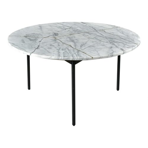 Marble Coffee Table - Wrought Iron & Wood, 60D x 45H cm | Antique Handmade Artwork, European Design for Living Room