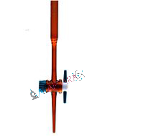 Amber Colour Burettes with Straight Bore Glass key Stopcock