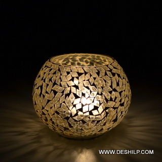 VintageLume Mosaic Glass Votive Stand