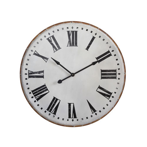 Round White Metal Wall Clock