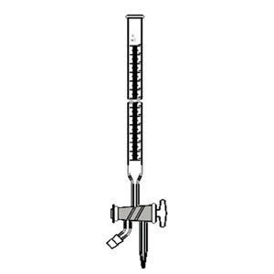 Burettes, Double Oblique Bore Glass Key Stopcock, 3-way - Borosilicate Glass, Accurate Measurements for 10ML, 25ML, 50ML, 100ML Volumes | Pack of 1 PC