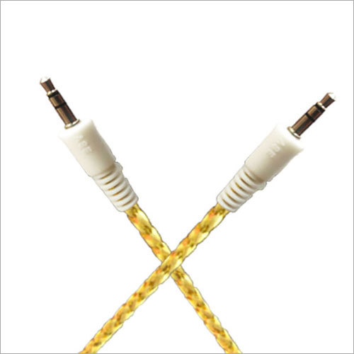 Yellow 1.5 Mtr Golden Pin Aux Cable