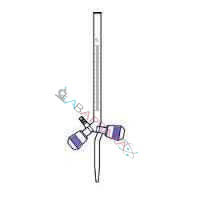 Burettes, Three Way Bore Screw type PTFE Needle Valve Stopcock