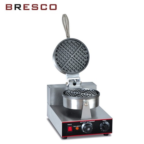 Waffle Maker - Stainless Steel, 250 x 350 x 260 mm , 220V Single Phase, 80 Kg/Hr Capacity, Semi Automatic, Max Temp 300Â°C, Round Shape