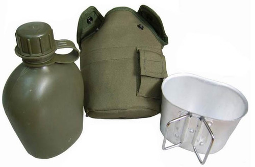 Military Plastic Water Bottle With Aluminum Cup