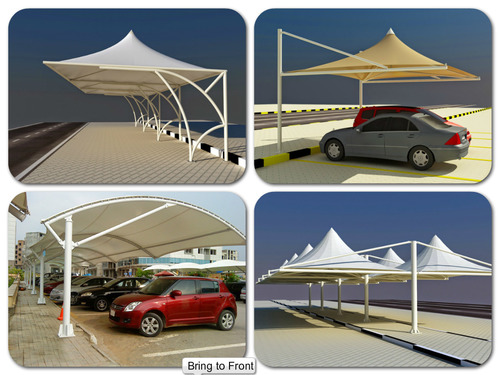 White Tensile Car Parking Structure