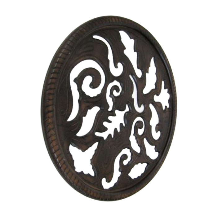 Round Carved Wooden Wall Panel