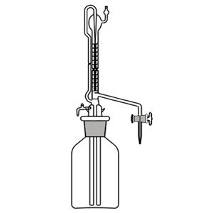 Burettes, Automatic Zero Glass Key Stopcock Mounted On Reservoir, With Rubber Bellow