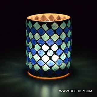 Mosaic Handicraft Glass Candle Holder