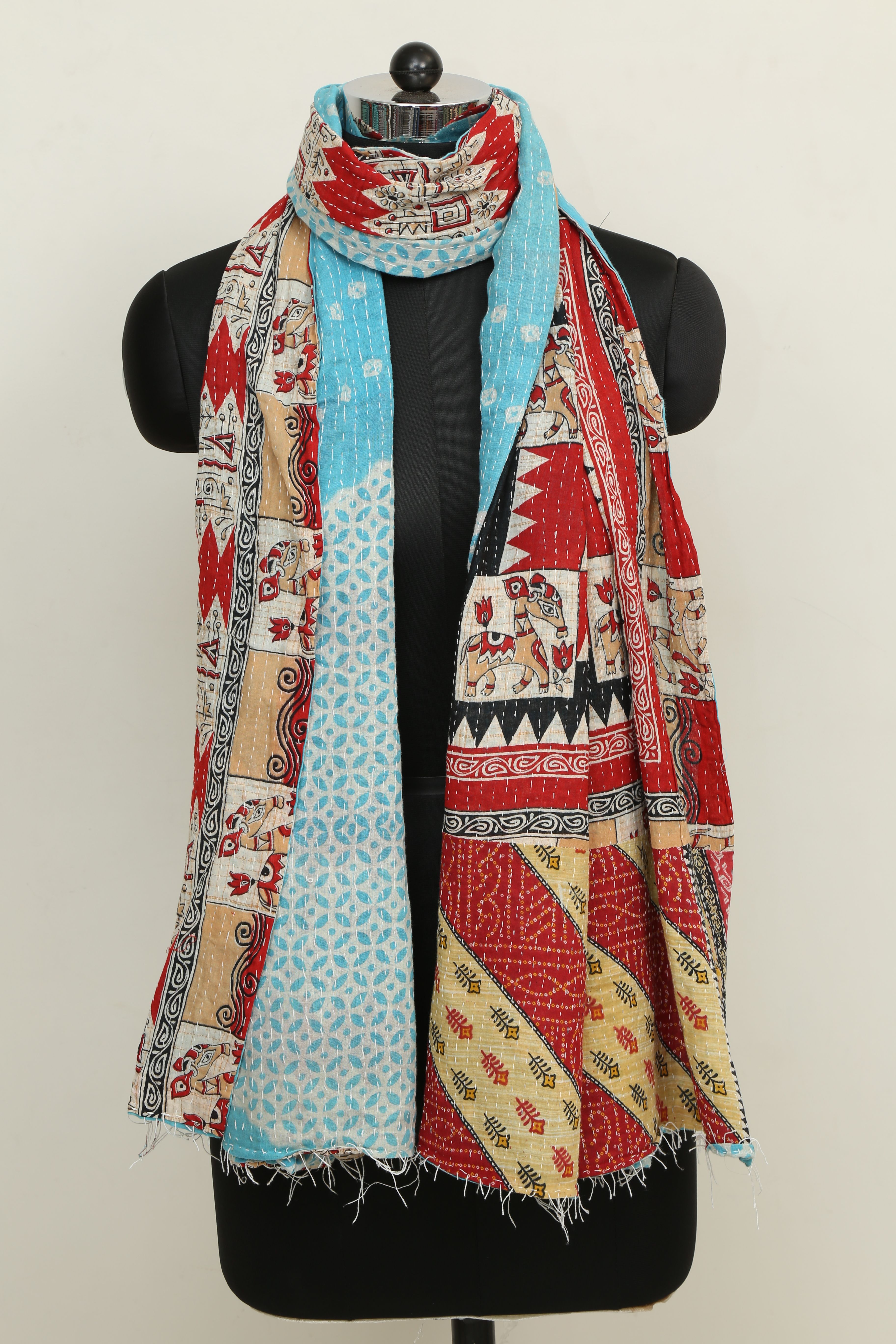 Kantha Cotton  Printed Scarves