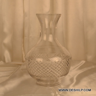 Clear Crystal Cut Glass Flower Vase