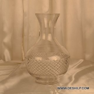 Clear Crystal Cut Glass Flower Vase