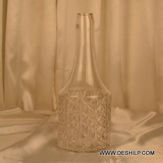 Bottle Shape Glass Crystal Flower Vase Bottom Diameter: 13  Centimeter (Cm)