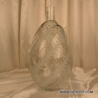 Big Size Glass Crystal Flower Vase