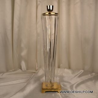 Long Glass Pedestal Shape Table Lamp