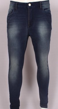Narrow Fit Dark Blue Dobby Denim Jeans