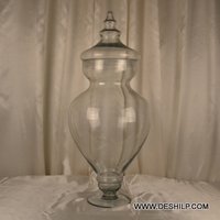 Big Clear Glass Jar With Glass Lid Design: Modern Art