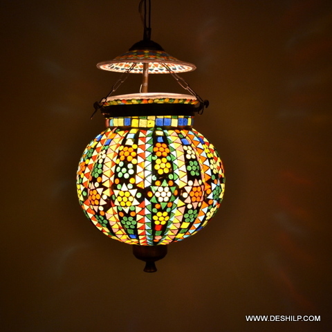Mosaic Handmade Glass Wall Hanging For Decoration - Color: Multicolor