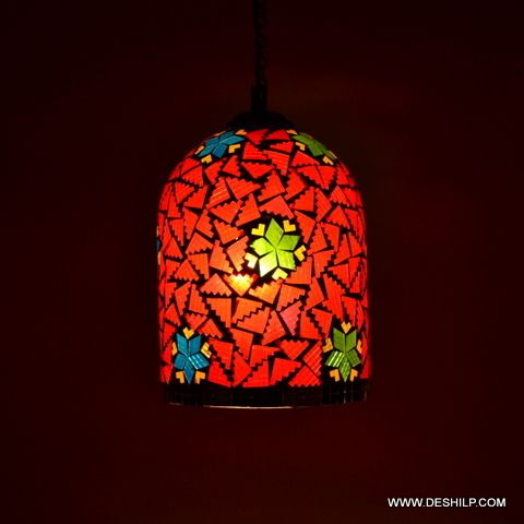 Red Mosaic Glass Wall Hanging