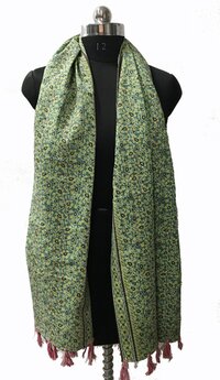 Cotton Kantha Printed Scarfs - 18x72 Inch & 30x80 Inch, Assorted Multicolor, Hand Made Vintage Patchwork Design