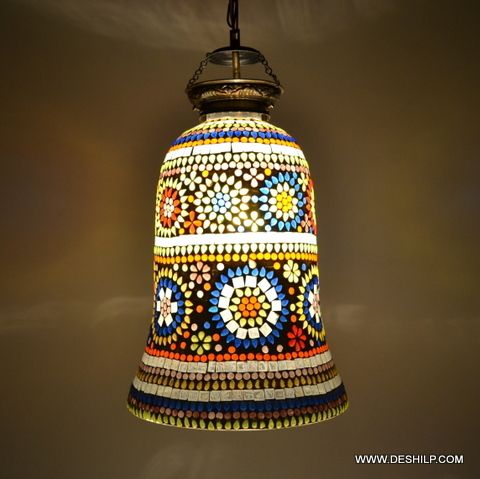 Multi Mosaic Glass Wall Hanging Lamp