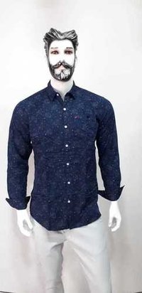 Printed Shirts - Cotton, Sizes S-m-l-xl, Navy Checks Print | Full Sleeves, Straight Collar, Summer Wear, For Men
