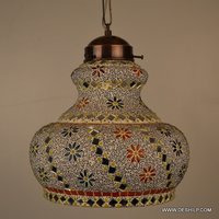 DECORATED GLASS WALL HANGING LAMP