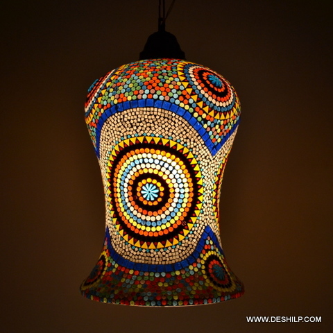 Glass Made Mosaic Finish Wall Hanging Lamp