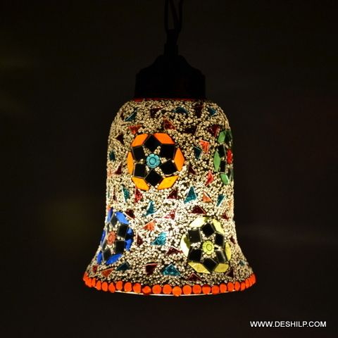 Multicolor Small Wall Hanging Lamp Glass Made