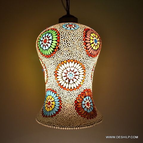 MULTI MOSAIC GLASS WALL HANGING LAMP