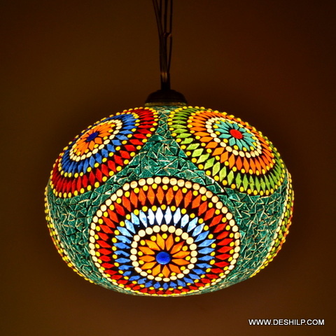 Multicolored Round Glass Mosaic Wall Hanging