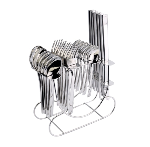 Silver Koko Gleen Stand Cutlery Set With Knife 24 Pcs