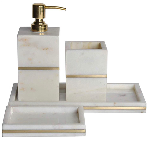 Marble Inlay Bath Set By TRANSPARENT OVERSEAS