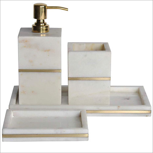 Marble Inlay Bath Set