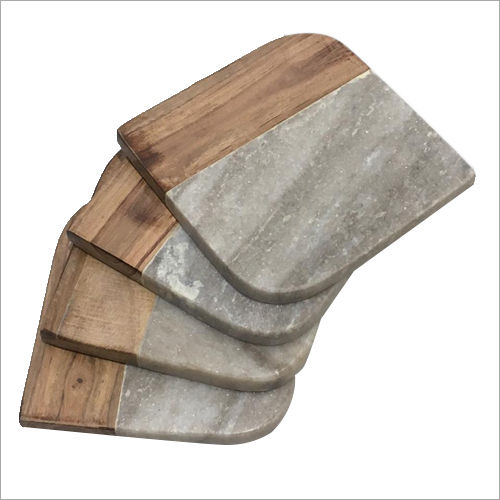 Brown & Grey Marble Wood Coaster