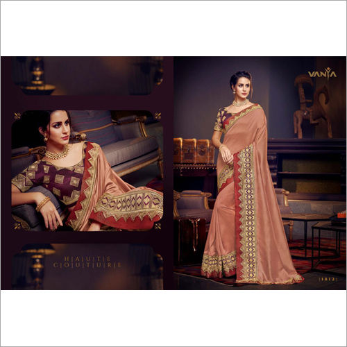 Available Is Multicolored Ladies Wedding Wear Saree