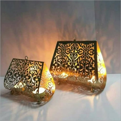 Golden Metal Candle Holder