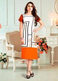 Cotton Crepe Kurti Bust Size: 45 Inch (in)