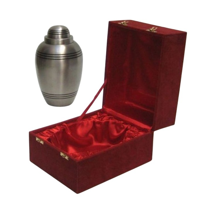 Plain Brass Urn In Velvet Box