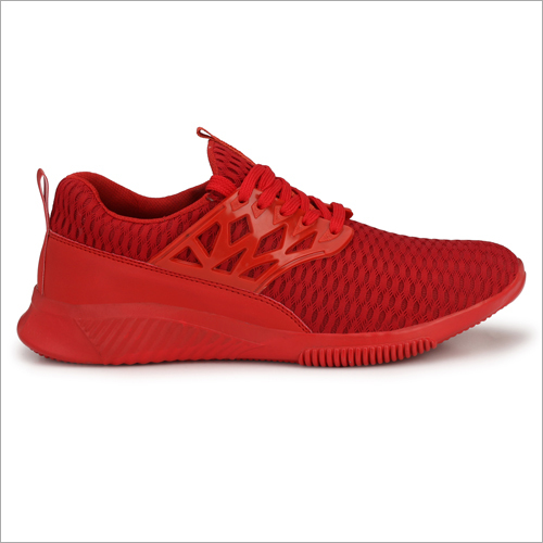 Red Mens Breathable Jogging Shoes