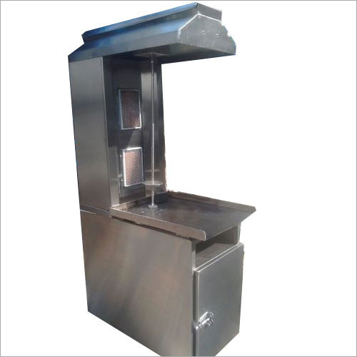 Stainless Steel Shawarma Counter - Customized Size, Silver Finish | Manual Operation, 2-3 Burners for Chicken and Lamb, Ideal for Restaurants and Hotels