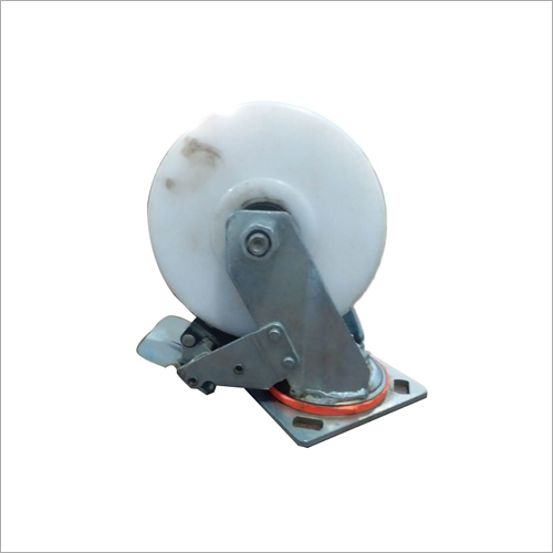 Castor Trolly Wheel - PU, PP, Nylon & Rubber Materials, Customized Size, White, Industrial Use | Online Payment Accepted