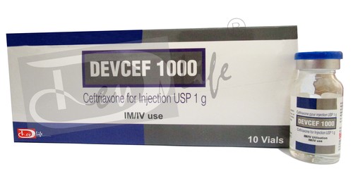 Powder Devcef 1000 (Ceftriaxone For Injection Usp 1000 Mg)