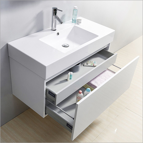 Bathroom Vanity - Ceramic Standard Size Rectangular Shape Wall Mounted | Polished Finish Anti-Corrosive Durable Exclusive Quality Flawless Design