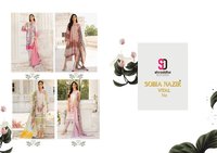 Off White Embroidery Suits Dress Material