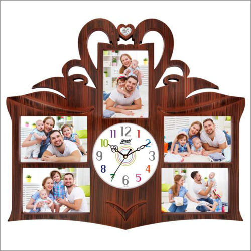 Brown 530X470 Mm Clock Photo Frame