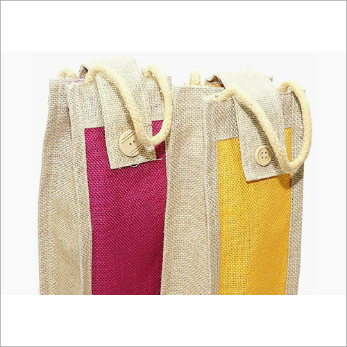Available In Different Color Wine Bottle Jute Bag