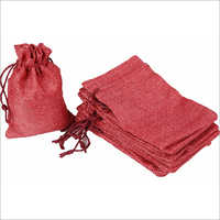 Red Jute Pouch - Customizable Size And Color | Multi-purpose Design With Fine Finish, Ideal For Gifts And Promotions